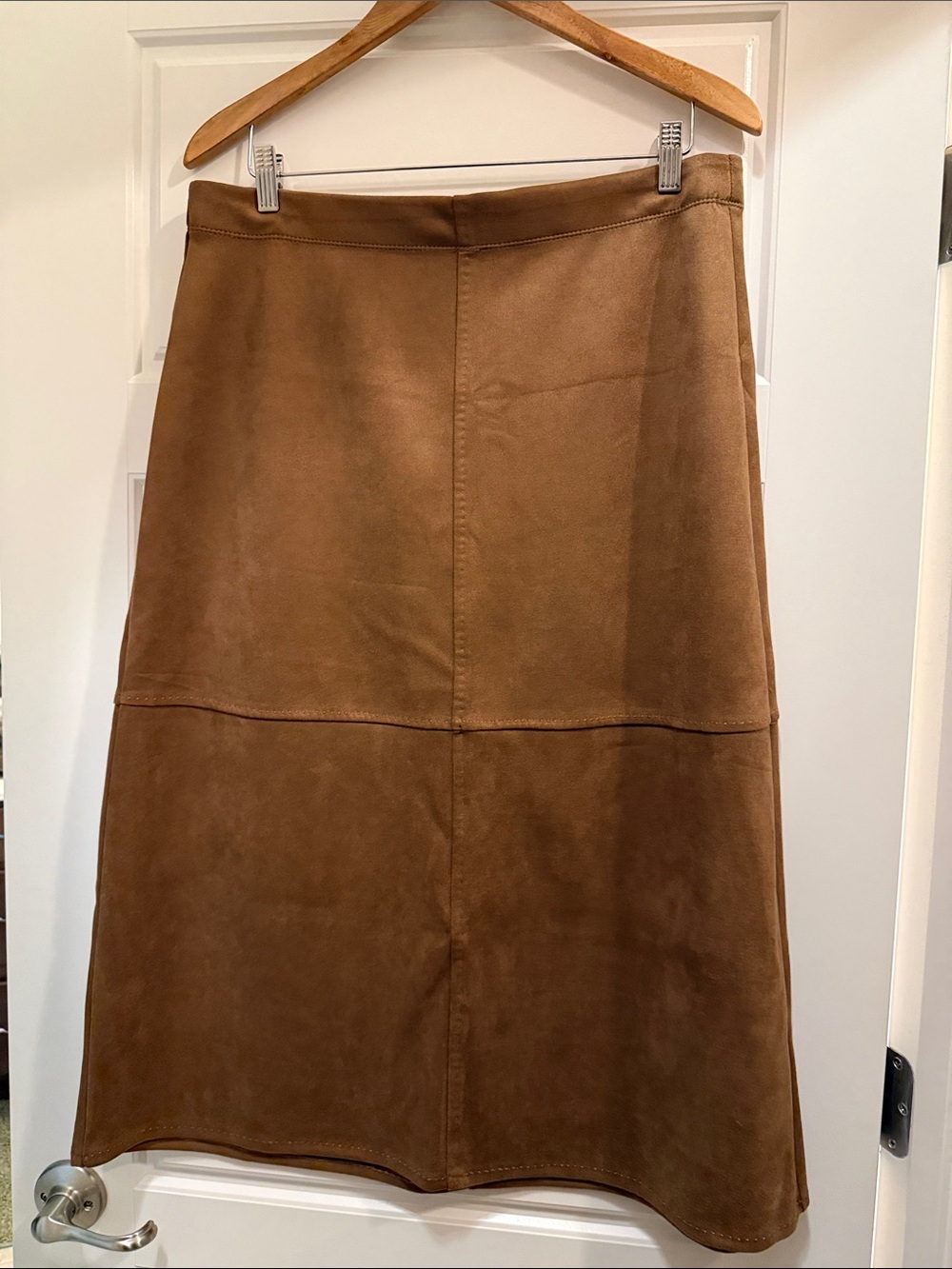 Max Studio Brown Suede Midi Skirt